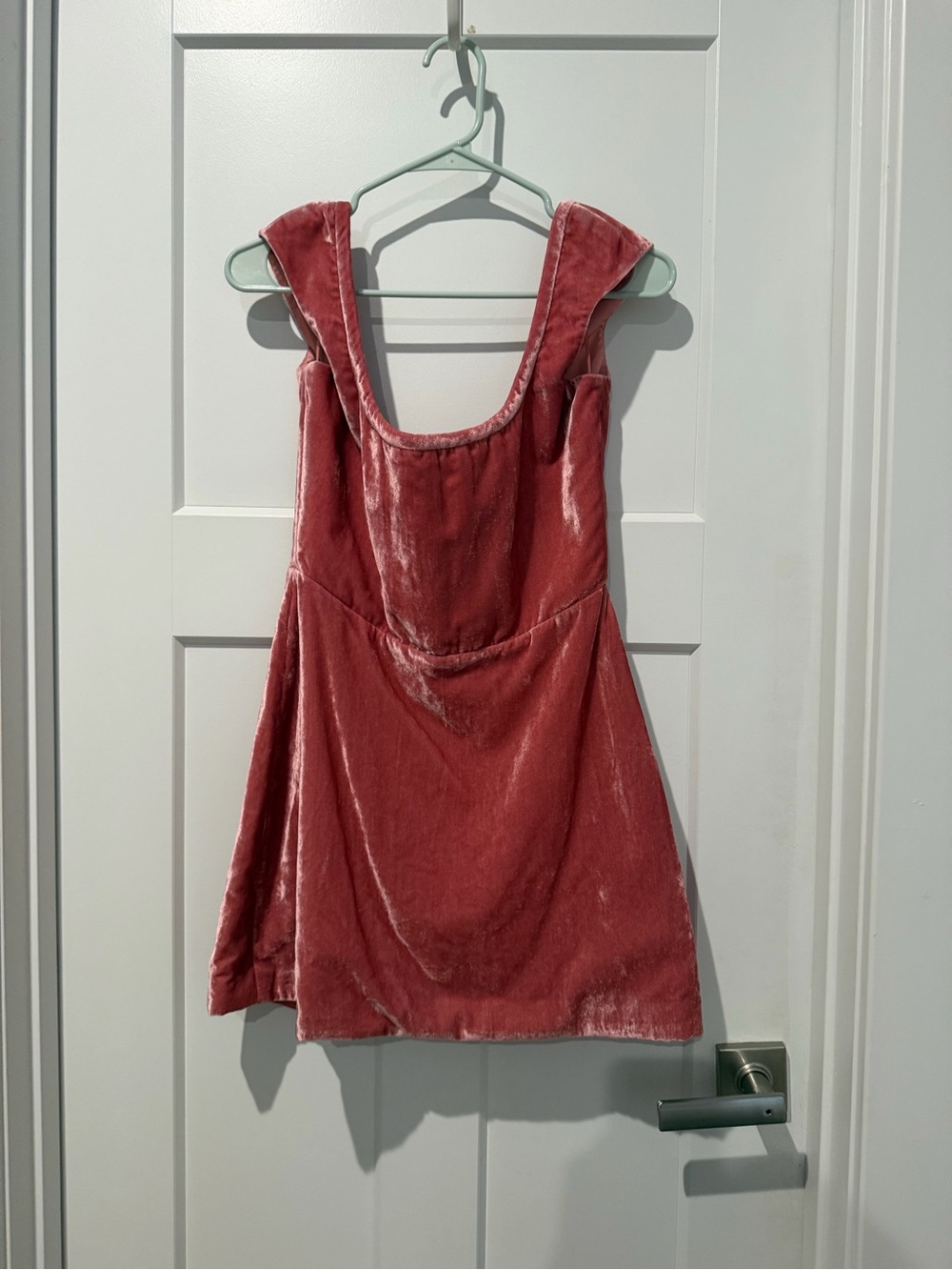 Velvet Scoop Mini Dress in Dusty Rose
